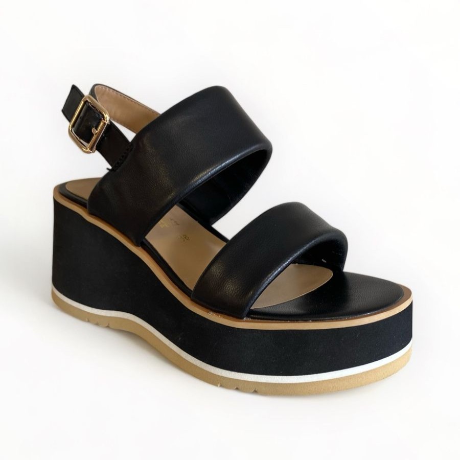 Sandals | REPO Repo Black Wedge Platform Sandal