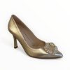 High Heels | Marian Marian Champagne Leather Shoe Gold