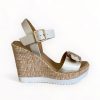 Sandals | REPO Repo Gold & Cream Wedge Sandal