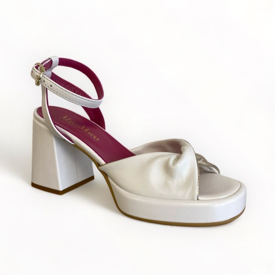 Sandals | Marco Moreo Marco Moreo White Block Heel Sandal