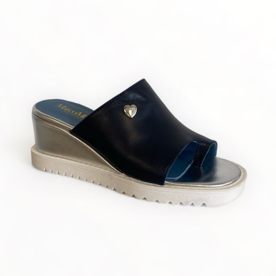 Wedges | Marco Moreo Marco Moreo Navy Toe Post Wedge Sandal