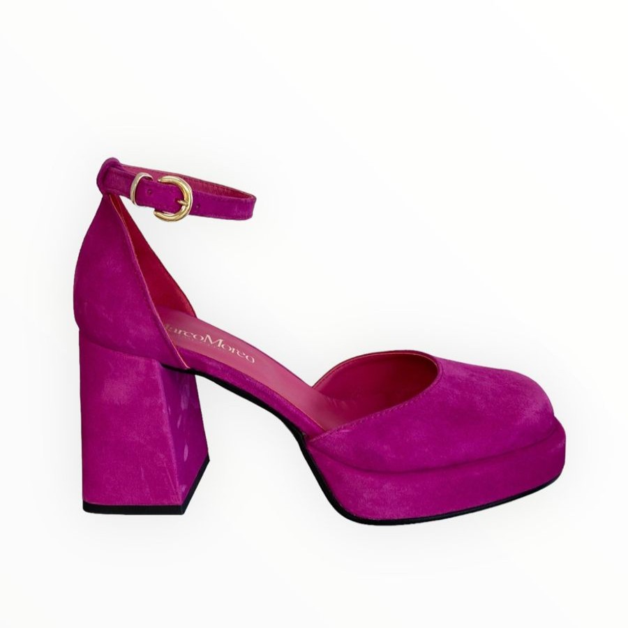 High Heels | Marco Moreo Marco Moreo Geneva Suede Block Heel Pink