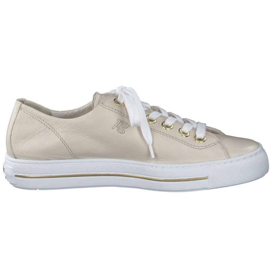 Trainers | Paul Green Paul Green Cream & Gold Leather Trainer Biscuit/Oro