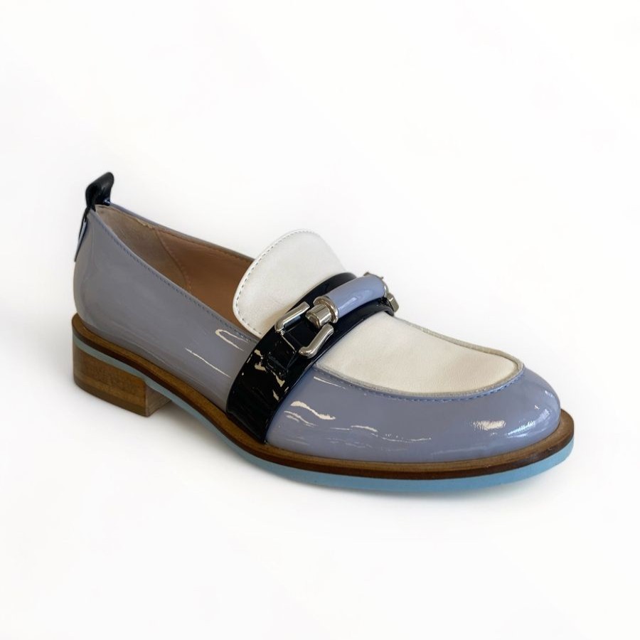 Flats | Marco Moreo Marco Moreo Blue, White & Navy Loafer