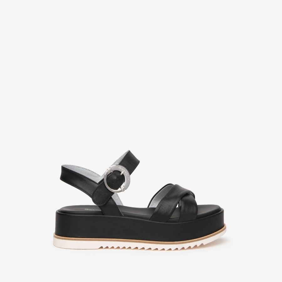 Sandals | NeroGiardini Nerogiardini Black Flatform Sandal