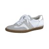 Trainers | Paul Green Paul Green Pearl White & Grey Retro Trainer Pearl White With Gray And Silver Trim