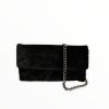 Handbags | Le Babe Le Babe Black Suede Clutch Bag