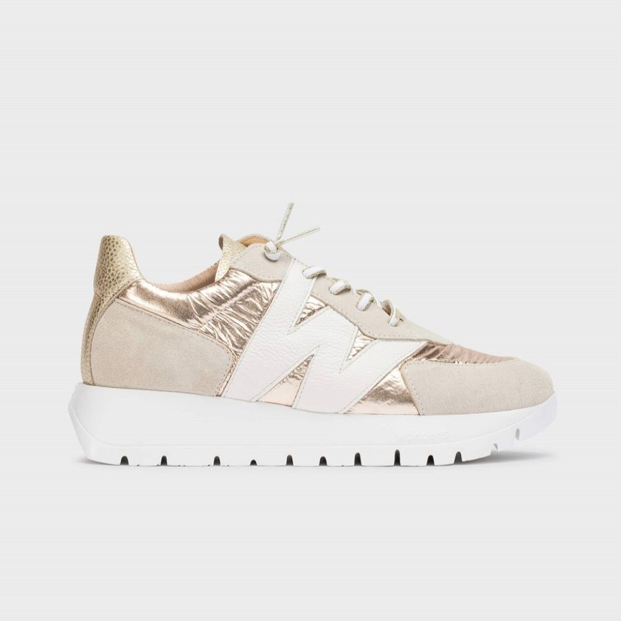 Trainers | Wonders Wonders Oslo Trainer Beige And Gold Beige & Gold